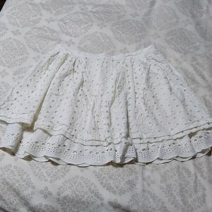 Max & Co. White Ruffled Skater Skirt